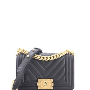 Chanel Small Boy Flap Bag Chevron Calfskin